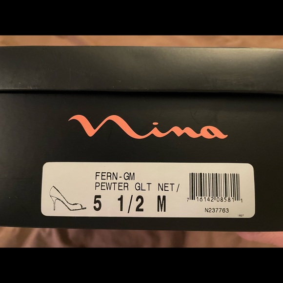 Nina Silver Open-Toed Heels - Picture 6 of 6